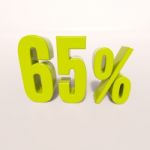 Percentage Sign, 65 Percent Stock Photo