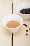 Espresso Cofee And Beans Stock Photo