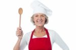 Experienced Female Chef Posing Stock Photo