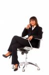 Businesswoman With Mobile Stock Photo