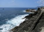 Waves Crashing On The Rocks H Stock Photo