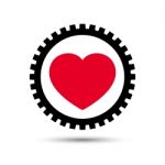  Love Heart Gear Illustration Stock Photo