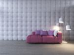 3d Interior Design Living Room And Pink Sofa Stock Photo