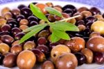 Plate With Olives Stock Photo