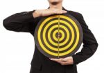 Businessman Holding Target Stock Photo