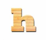 Wooden Alphabet Letter With Drop Shadow On White Background, H Stock Photo