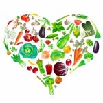 Heart Shape By Various Vegetables Stock Photo