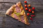 Pizza Cut - Cherry Tomato And Hot Peppers Stock Photo