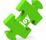 Joy Puzzle Shows Cheerful Joyful Happy And Enjoy Stock Photo