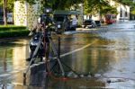 Video Camera Of A Tv Channel Standing By For Broadcasting Stock Photo