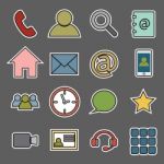 Communication Sticker Icons Stock Photo