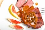 Green Peppercorn Beef Filet Mignon Stock Photo