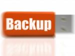 Backup Usb Drive Shows Data Storage Or File Transfer Stock Photo