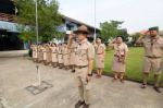 Student 9-10 Years Old, Scout Assembly, Scout Camp In Bangkok Thailand Stock Photo