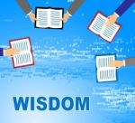 Wisdom Books Shows Education Fiction And Knowledge Stock Photo