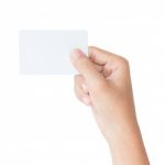 Hand Hold Blank Card Isolated With Clipping Path Inside Stock Photo