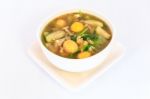 Thai Cuisine Hot Spicy Chicken  Soup Stock Photo