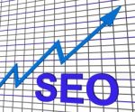 Seo Chart Graph Shows Increase Search Engine Optimization Stock Photo