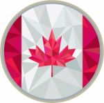 Canada Flag Icon Circle Low Polygon Stock Photo