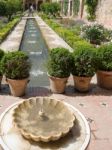 Granada, Andalucia/spain - May 7 : View Of A Fountain In The Alh Stock Photo