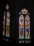 Stained Glass Windows In The Cathedral Of St Andrew In Bordeaux Stock Photo