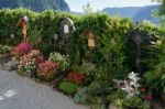 Well Kept Graveyard At The Maria Hilf Pilgrimage Church In Halls Stock Photo