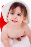 Santa Baby Smile Stock Photo