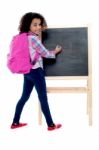 Back To School - Little Schoolgirl Stock Photo