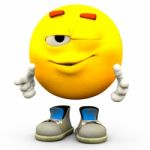 Emoticon Winking Stock Photo