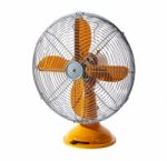 Old Classic Retro And Vintage Electric Fan Isolated White Backgr Stock Photo