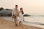 Pre Wedding Outdoor Romantic Stock Photo