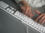 Speedy Typing On Keyboard Stock Photo