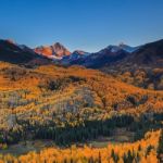 Capitol Peak And Yellow Aspens Stock Photo