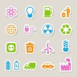 Eco Energy Icons Set Stock Photo