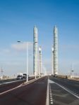 New Lift Bridge Jacques Chaban-delmas Spanning The River Garonne Stock Photo