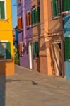 Italy Venice Burano Island Stock Photo