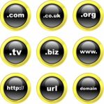 Domain Name Icon Set Stock Photo