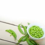 Hearthy Fresh Green Peas Stock Photo