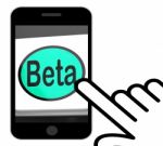 Beta Button Displays Development Or Demo Version Stock Photo