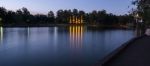 Beautiful Lake In Springfield Lakes At Dusk Stock Photo