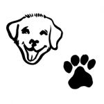 Freehand Sketch Illustration Of Dog, Animal Footprint Stock Photo