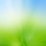 Abstract Blur Background Of Green Grass Field And Blue Sky Above Stock Photo