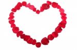 Red Heart Made Of Red Rose Petals Stock Photo