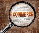 Ecommerce Magnifier Represents Online Business And Biz Stock Photo