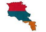 Armenia Map On Armenia  Flag Drawing ,grunge And Retro Flag Seri Stock Photo