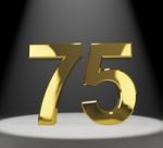 Golden Number Of 75 Stock Photo