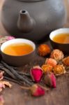 Chinese Style Herbal Floral Tea Stock Photo