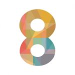 A Colorful Number Eight Stock Photo