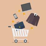 Add Men Clothing And Accessories Into Cart Stock Photo