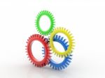 Digital Illustration Of Gear In 3d  Stock Photo